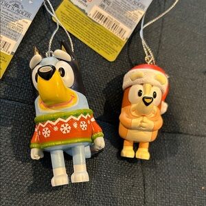 Bluey and Bingo Christmas Ornament Set Kurt Adler NWT